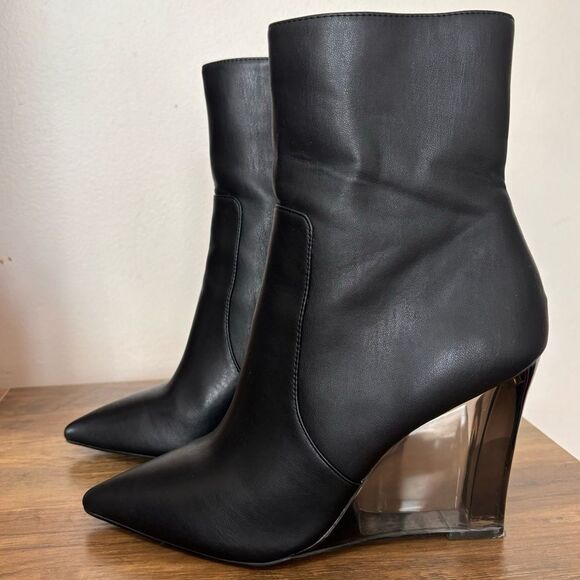 ALDO Dot Ankle boot w/ Clear Wedge Heel Size 9 - Picture 9 of 13